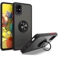 thumbnail image 3 of Xpression Cover for Apple iPhone 14 Plus (6.7") Finger Ring Stand Holder Kickstand Hybrid Frosted Matte TPU Hard Frame Shock-Absorption Phone Case - Black, 3 of 8