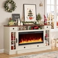 thumbnail image 2 of OKD TV Stand with Fireplace for 80 inch TVs, Farmhouse Entertainment Center with Storage, Antique White, 2 of 7