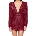 thumbnail image 1 of Pisexur Robes pour Femmes Robe de Cocktail à Col en V Profond Robe de Soirée à Paillettes de Mode Robe de Boîte de Nuit de Fête Tunique Dos Ouvert Robes de Retour à la Maison Robe Élégante pour Invitée de Mariage Robe Midi, 1 of 6