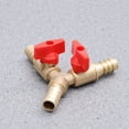thumbnail image 4 of Y Shape Three-way Gas Pipe Distribution Switch Shut Off Ball Fitting Hose Barb Fuel Gas Clamp Tee (Copper 8mm Golden Red), 4 of 9
