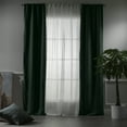 thumbnail image 5 of 3S Brother's 4 Panels Mix and Match Curtains 2 solid Decorative Linen Look curtains and 2 Sheer Linen look Curtains Hanging Back Tap & Rod Pocket Office, Luxury Home Deco Each 28"x63" Duck Green-Ecru, 5 of 6