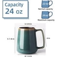 thumbnail image 6 of 24 oz Large Ceramic Coffee mugs, Extra Large Tea and Coffee Cups, Large Handle Coffee Mug for Office and Home, Microwave and Diahwasher Safe. (24 oz light green), 6 of 9