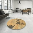 thumbnail image 3 of Ahgly Company Indoor Square Abstract Orange Abstract Area Rugs, 5' Square, 3 of 6