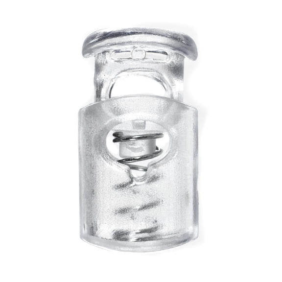 Craft County Clear Cylinder Cord Lock - Mini Toggle Stopper - Multiple Pack Sizes - Perfect for Use in Clothing, Backpacks, Jewelry, and More