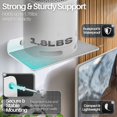 thumbnail image 3 of Speaker Shelf Wall Mount - Acrylic Small Floating Shelf Stand for Rear Wireless Speaker, Smart Phones, Wi-Fi Router, Security Cameras, Mini Action Figures Decor Display, 9 Inch (2 Pack, White), 3 of 10