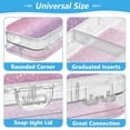 thumbnail image 4 of Plastic Pencil Box Large Capacity Pencil Boxes Clear Boxes with Snap-Tight Lid Stylish Office Supplies Storage Organizer Box Pink and Purple Glitter Pattern, 4 of 7