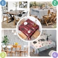 thumbnail image 4 of Red Christmas Tree and Snow Pattern Square Tablecloth,Waterproof Square Table Cover,Wipeable Spillproof Washable Table Cover for Home Kitchen Party Decor 60"x60"(152x152cm), 4 of 6
