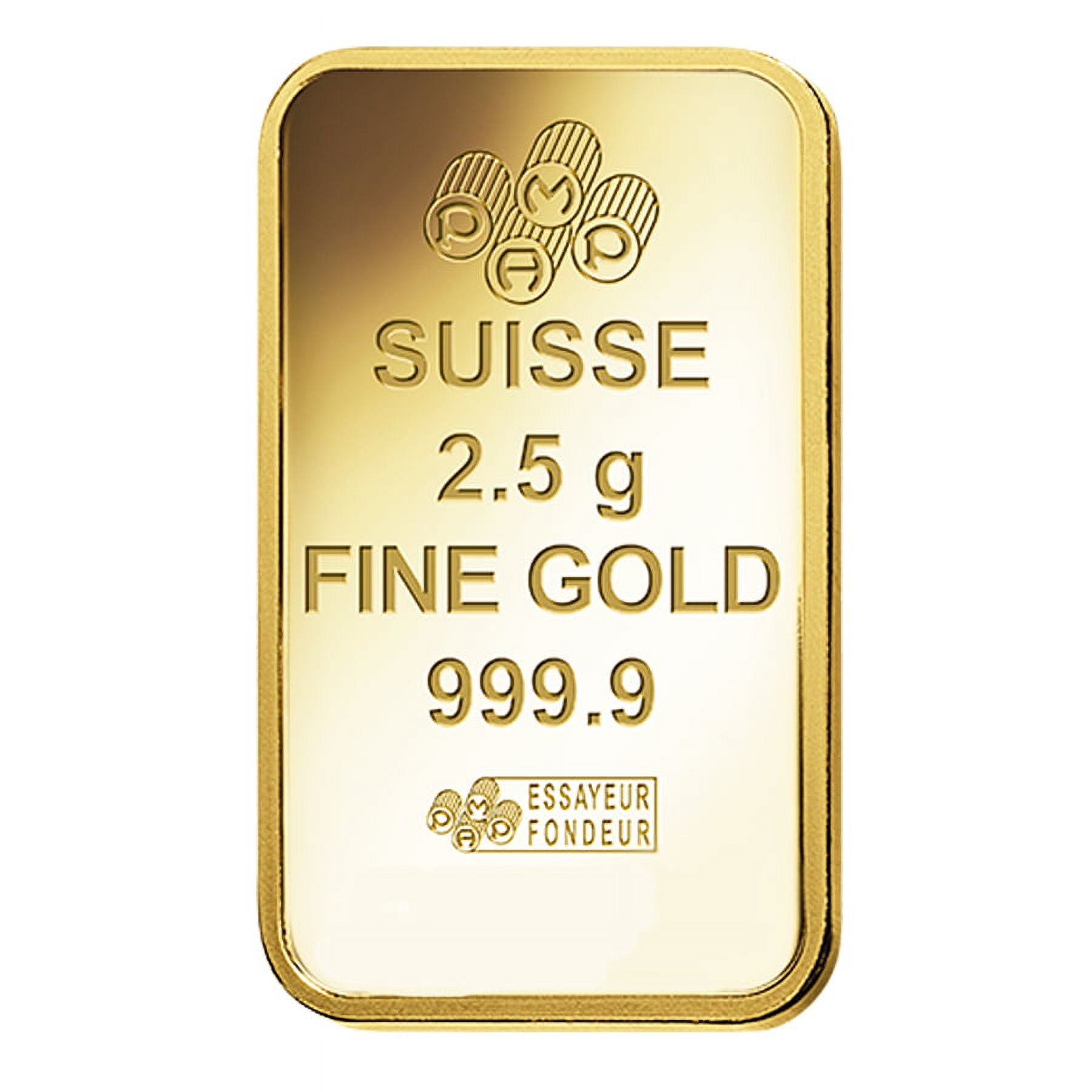 2.5 Gram Gold Bar PAMP Suisse Lady Fortuna Veriscan .9999 Fine (in Assay)
