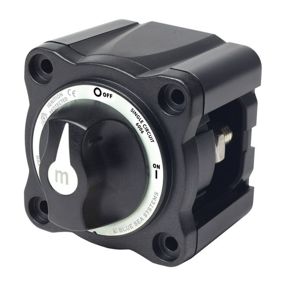Blue Sea Systems 6006200 m-Series Battery Switch ON/OFF with Knob, Black