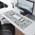 thumbnail image 2 of Long Mouse Pads for Desk,Colorful Cartoon Dinosaurs with Mixed Elements Desk Mats on Top Of Desks, Desk Mouse Pad Extra Large with 3mm Non-Slip Base and Stitched Edge for Gaming,Work,Home 31.5"x11.8", 2 of 5