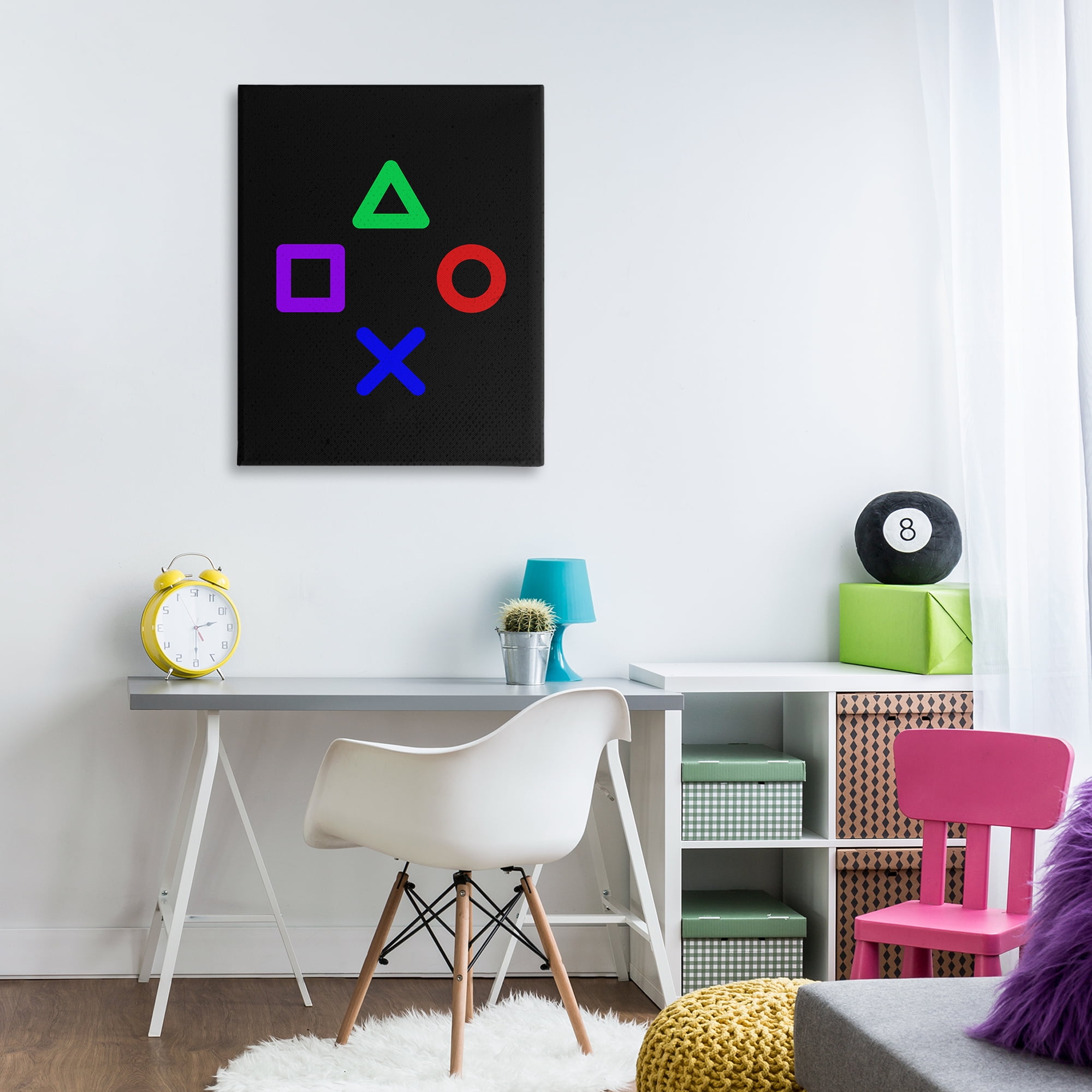 Game Button Shapes Canvas Wall Art, design by Kim Allen