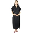 thumbnail image 1 of Bimba Maternity Hospital Kaftan With Belt Rayon Nursing Night Gown| Front & Back Buttons, 1 of 8