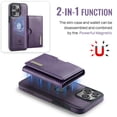 thumbnail image 5 of ELEHOLD Case for iPhone 15 Pro Max, Magnetic 2 in 1 Detachable Leather Wallet Case with Card Holder & Stand,Purple, 5 of 6
