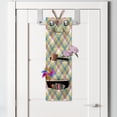 thumbnail image 2 of Abstract Hanging Pocket Organizer, Continuing Plaid Inspired Pattern in Pastel Tones, Printed Polyester Storage Bag with Pockets, 9" x 27", Multicolor, 2 of 2