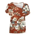 thumbnail image 4 of gbyLJF Womens Dressy Tops Summer Womens Blouses Dressy Oversized Gym Tshirts for Women Womans T Shirts Red XL, 4 of 4