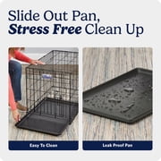 MidWest Homes for Pets 42-Inch Two-Door iCrate Folding Dog Crate with Divider Panel, Leak-Proof Tray & Secure Latches – Metal Wire Kennel for Large Breeds – Portable, Durable & Easy to Assemble