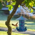 thumbnail image 2 of Mauxuk Premium Iron Bird Feeder - Durable Hanging Outdoor Feeder with Hollow Pattern, Rustproof & Sturdy for Garden, Easy Refill & Weather Resistant, 7.09x7.09x19.69in, 2 of 6