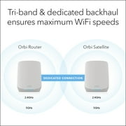 NETGEAR Orbi Whole Home Tri-band WiFi 6 Mesh Network System (RBK663) – Router with 2 Satellite Extenders, Security Features, Coverage up to 6,600 sq. ft., 75 Devices - AX3800 (Up to 3.8Gbps)