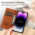 thumbnail image 3 of for iPhone 16 Pro Max Wallet Case Cover, Luxury Wallet Case with Card Holder Magnetic Clasp Kickstand PU Leather Folio Protective Phone Case for iPhone 16 Pro Max, Brown, 3 of 11