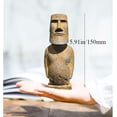 thumbnail image 3 of Cast Iron Easter Island Moai Figurine for Home Decor,Metal Statue Study Bookshelf, Wall Shelf, Living Room,Office,Garden Decor (L), 3 of 7
