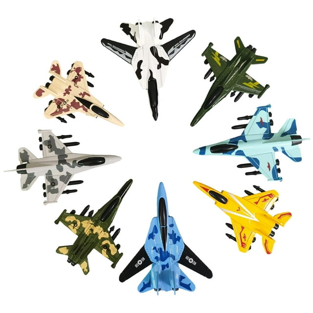 8 piezas de aviones de de aleación, regalo de cumpleaños, coleccionables, , adornos de aviación conmemorativos para niños.