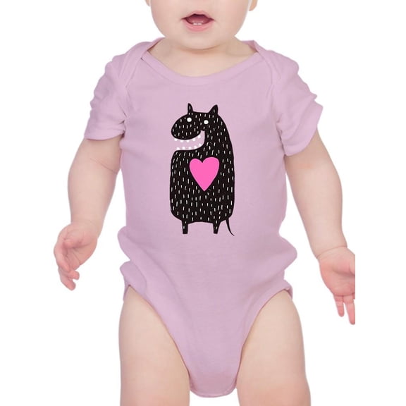 Cute Monster W Big Heart Bodysuit Infant -Image by Shutterstock,  12 Months