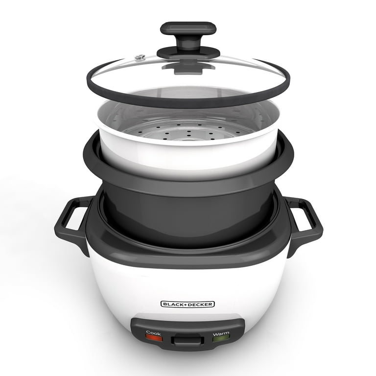 BLACK+DECKER 14-Cup Cooked/7-Cup Uncooked Rice Cooker and Food Steamer,  White, RC514 