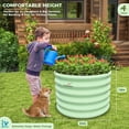 thumbnail image 2 of 5-Pack 18in Tall Kids Raised Garden Beds Outdoor, 40x24in Oval & 24x24in Round Galvanized Metal Planter Box for Planting Vegetables, Flowers, Fruits, Eco-Safe & Easy Setup, 2 of 6
