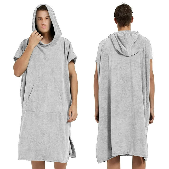 Toalla unisex de color liso para playa, baño y natación, con capucha, para mujer