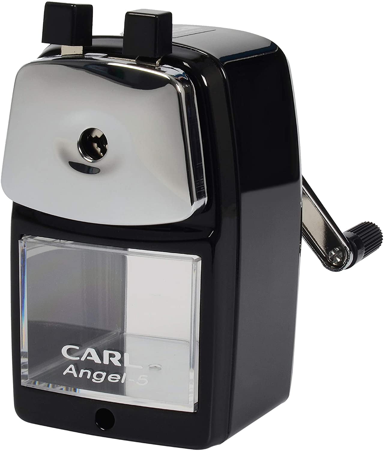 Carl Angel5 Manual Pencil Sharpener with Metal Table Mount. Quiet for
