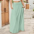 thumbnail image 2 of MIXUE Skirts For Women Summer Solid Color Elastic High Waist Casual Maxi Skirt Daily-Wear,Green,L, 2 of 5
