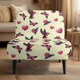 thumbnail image 2 of HELLHERO Elastic Bottom Armless Accent Chair Soft Cover for Living Room, Dustproof Armless Accent Chair Cover Slipcover, Valentine Hummingbird, 2 of 8