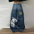 thumbnail image 6 of Tiweut Mens Jeans Mens Hop Baggy Skeleton Graphic Denim Pants Long Wide Leg High Waist Gothic Oversized Trousers Blue,L, 6 of 9