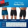 thumbnail image 6 of Hanes Moves Premium Men's Anti-Chafe X-Temp Boxer Briefs, Black, 2-Pack, Size: S-XL, 6 of 6