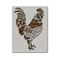 Rooster Roosters Farm Country Bird Stencil Template Reusable 8.5 x 11 for Painting on Walls, Wood, Etc. By Stencilville