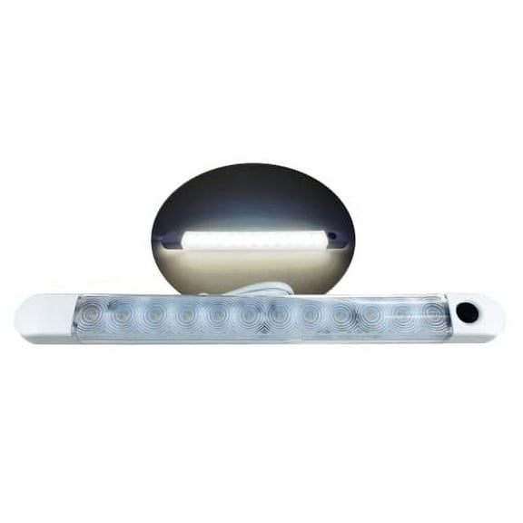Pactrade Marine LED Strip Courtesy Light White PC Plastic Housing Nature White Surface Mount with Switch DC12V 4WCE RoHS Certified 9-1/2"x1/2"x7/8" (Nature White)