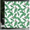 thumbnail image 3 of Ambesonne Leaf Shower Curtain, Cartoon Flower in the Summer, 69"Wx75"L, Hunter Green Eggplant, 3 of 4