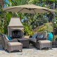 thumbnail image 4 of FLAME&SHADE 10ft Outdoor Round Patio Cantilever Market Offset Umbrella for Deck,Balcony and Poolside,Sand Brown, 4 of 8