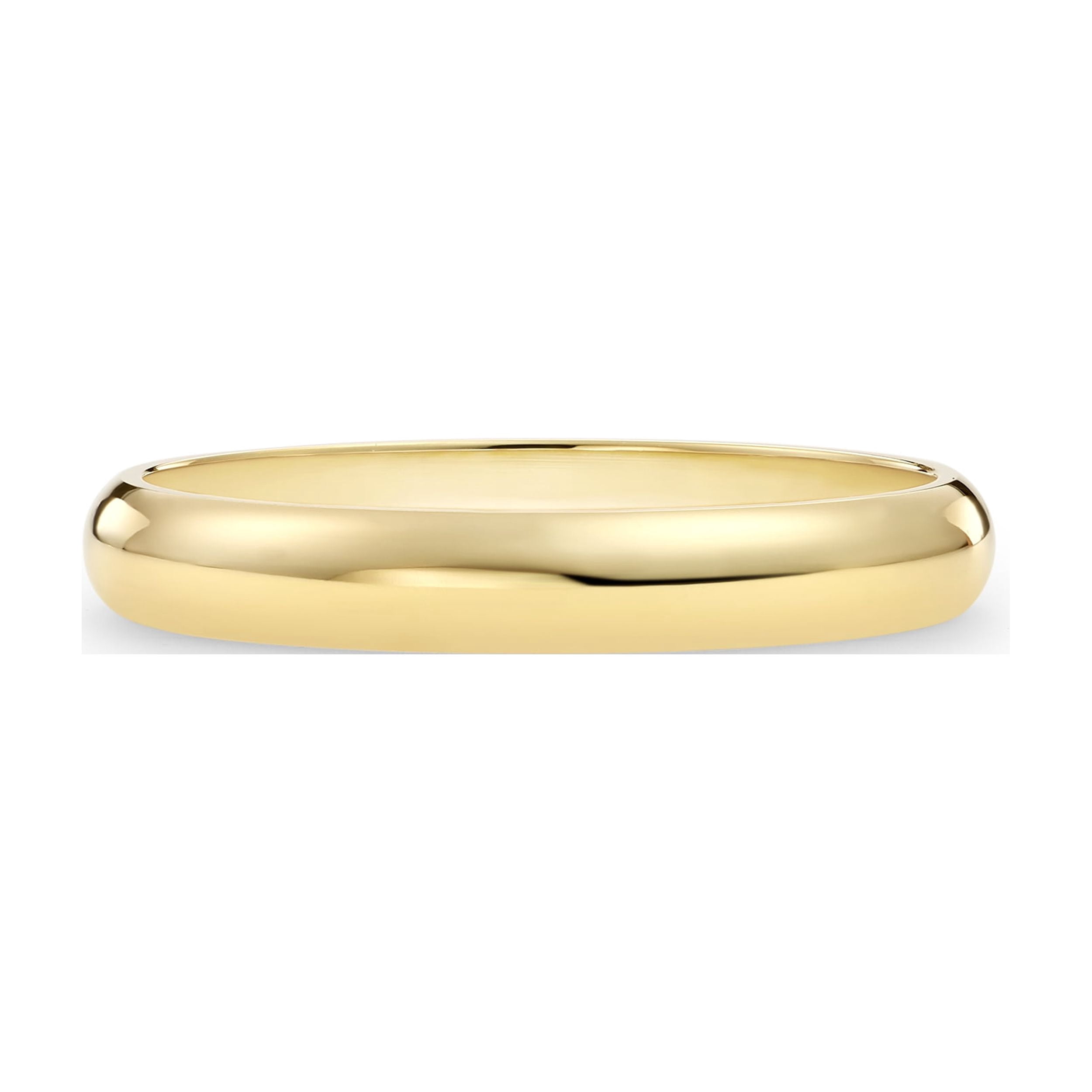 Amanda Rose Collection Ladies Solid 10K Yellow Gold 3mm Traditional Fit Plain Wedding Band Size 5.5