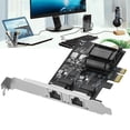 thumbnail image 2 of Likrtyny Tarjeta Red PCIe 2 Puertos 2 5 GB 1 Gbps/100 M/10 M Tarjeta NIC Ethernet RJ45 para Windows, 2 of 9