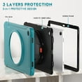 thumbnail image 6 of Allytechgroup Galaxy Tab A9+ Case SM-X210 X215 X216 11 Inch, Rotating Stand Heavy Duty Shockpoof Kids Friendly Drop Proof TPU PC Back Case Cover for Samsung Galaxy Tab A9 Plus 11",Blue, 6 of 11