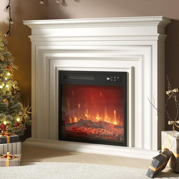 Cozy Home Electric Fireplace Insert with Remote, Adjustable Flame - 18 in, Black