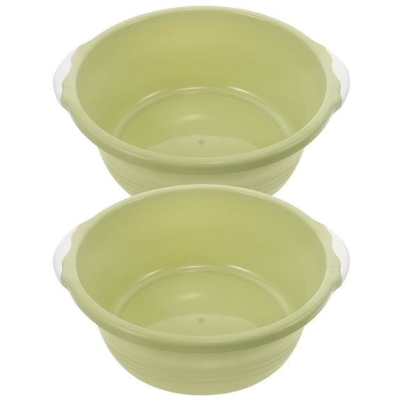 Lavabo de baño para el hogar de 2 piezas Lavabo de plástico Lavabo para el pie del hogar Lavabo simple para el hogar (tamaño mediano verde)