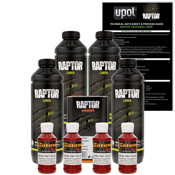Raptor Blood Red Urethane SprayOn Truck Bed Liner & Texture Coating, 4