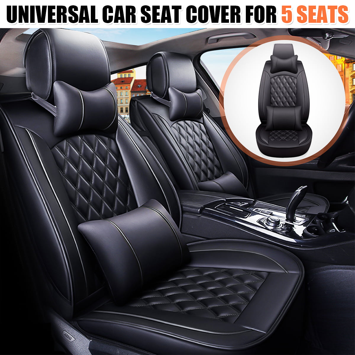 Stockdale Seat Covers for Car,Football Team Logo Seat Protector for Sedan Truck Van SUV Auto,Easy Install 