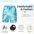thumbnail image 3 of Uemuo Light blue flash Pattern Mens Swim Trunks Quick Dry Board Shorts with Mesh Lining, Stretch Beach Shorts Quick Dry No-Chafing Board Shorts-3X-Large, 3 of 6