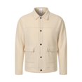 thumbnail image 4 of Turilly Men's Collared Shacket Snap Button Jacket Flap Pockets Casual Lightweight Overshirt for Fall Winter Daily, 4 of 9