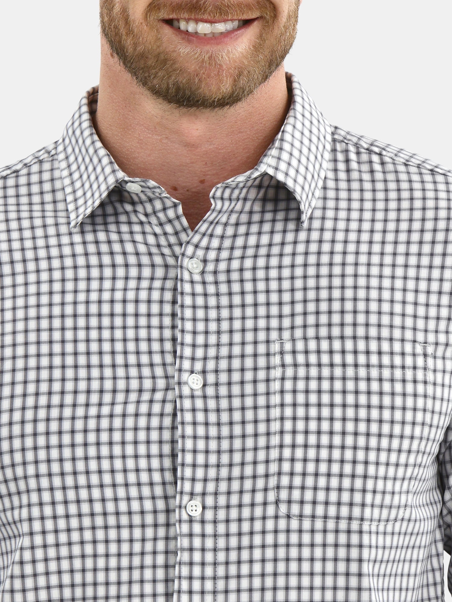 George Men's and Big Men's Performance Button Up Shirt with Long Sleeves, Sizes S-3XL