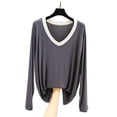 thumbnail image 4 of BUIGTTKLOP Pajamas Tops for Women Long Sleeve Shirts Casual V Neck Top Soft Undershirts Comfy Base Layer Loungewear, 4 of 8