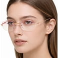 thumbnail image 2 of 2 Pack Rimless Reading Glasses Women Men Lightweight Metal Frame Elegant Readers Office Home, 2 of 8